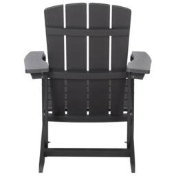Wyld and Coco Living Garden Chair Dark Grey Faux Wood Weather Resistant Outdoor - thumbnail 6