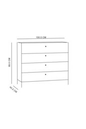 FWStyle 4 Drawer Chest Of Drawers Whitewash Oak & Linen Finish in White - thumbnail 4