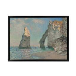 "Artery8 Claude Monet The Cliffs At Etretat Framed Canvas Wall Art Print - Size: W18"" x H24""" - thumbnail 1