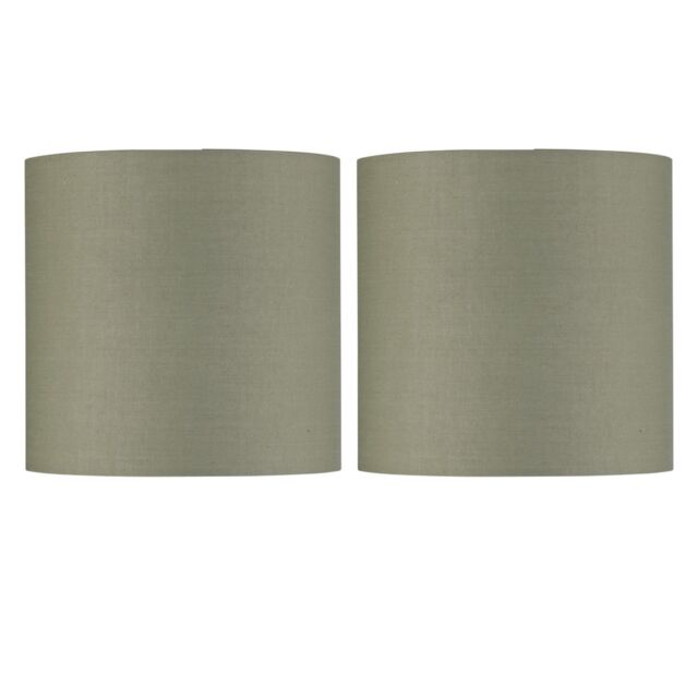 First Choice Lighting Set of 2 Sage Green Textured Cotton 17cm Table Lamp Shades - image 1