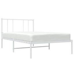 Berkfield Home Metal Bed Frame with Headboard White 90x190 cm Single - thumbnail 5