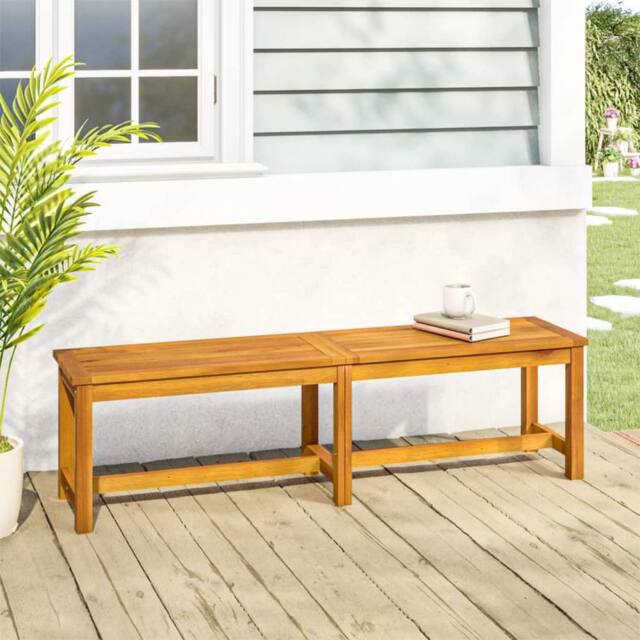 Berkfield Home Garden Bench 150x35x45 cm Solid Wood Acacia in Brown - Size: 150 x 35 x 45 cm - image 1