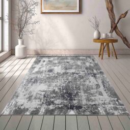 Desire Rugs Serenity Modern Abstract Acrylic Area Rug - Contemporary Style for Living Room, Bedroom or Hallway in Grey - Size: 60 cm x 220 cm