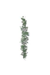 KDMD Silver Poinsettia & Bauble Garland 180cm