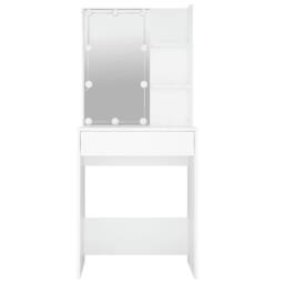 Berkfield Home Dressing Table with LED White 60x40x140 cm - Size: 60 x 40 x 140 cm - thumbnail 5