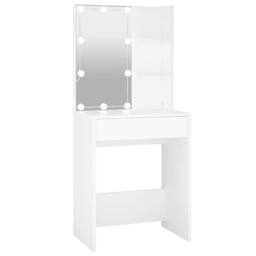 Berkfield Home Dressing Table with LED White 60x40x140 cm - Size: 60 x 40 x 140 cm - thumbnail 1