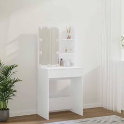 Berkfield Home Dressing Table with LED White 60x40x140 cm - Size: 60 x 40 x 140 cm - thumbnail 3