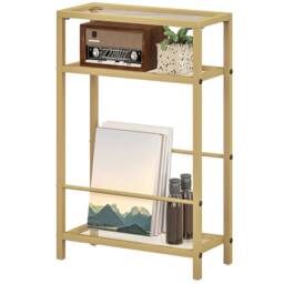 FURNOS 3 Tier Side End Table With Tempered Glass Top Gold - thumbnail 6