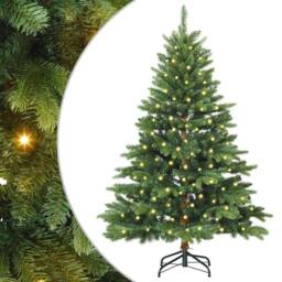 Berkfield Home Artificial Christmas Tree with 150 LEDs Green 120 cm PE & PVC - thumbnail 2