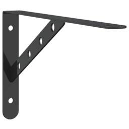 Berkfield Home Shelf Brackets 4 pcs 30x2.5x15.5 cm Black Stainless Steel - thumbnail 3