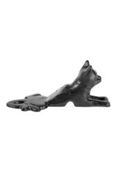 Homescapes Heavyweight Cast Iron Cat Door Stop in Black - thumbnail 4