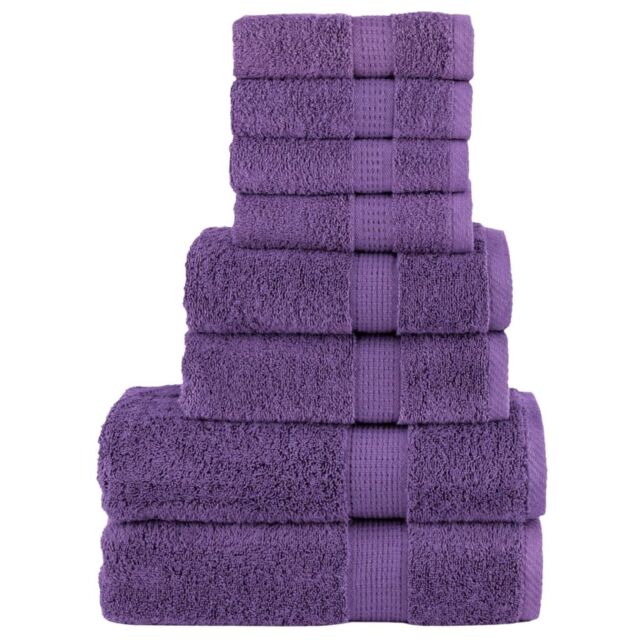 Berkfield Home 8 Piece Premium Towel Set SOLUND Purple 600 gsm - image 1