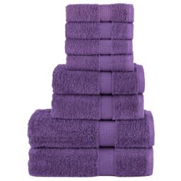 Berkfield Home 8 Piece Premium Towel Set SOLUND Purple 600 gsm - thumbnail 1