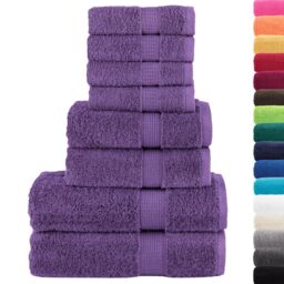 Berkfield Home 8 Piece Premium Towel Set SOLUND Purple 600 gsm - thumbnail 2