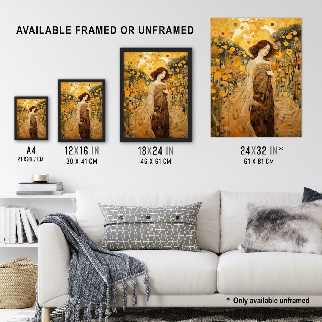 Walk On The Wildflower By Mia Rose Modern Klimt Style Painting