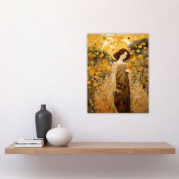 "Artery8 Walk On The Wildflower By Mia Rose Modern Klimt Style Painting Unframed Wall Art Print Poster Home Decor Premium - Size: W12"" x H16""" - thumbnail 4