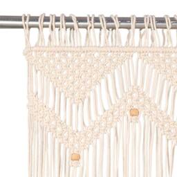 Berkfield Home Macrame Curtain 140x240 cm Cotton in Cream - thumbnail 4
