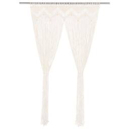 Berkfield Home Macrame Curtain 140x240 cm Cotton in Cream - thumbnail 3