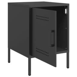 Berkfield Home Durable Bedside Cabinet Black 36x39x50.5 cm Steel - thumbnail 9