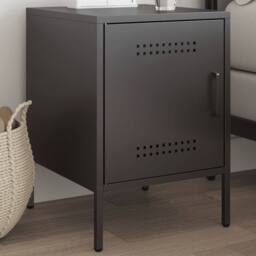 Berkfield Home Durable Bedside Cabinet Black 36x39x50.5 cm Steel - thumbnail 2