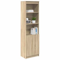 Berkfield Home Highboard Sonoma Oak 50x35x180 cm Engineered Wood in Brown - Size: 50 x 35 x 180 cm - thumbnail 4