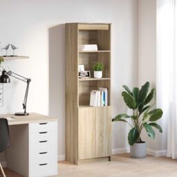 Berkfield Home Highboard Sonoma Oak 50x35x180 cm Engineered Wood in Brown - Size: 50 x 35 x 180 cm - thumbnail 1