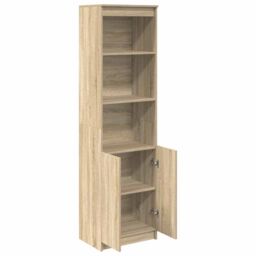 Berkfield Home Highboard Sonoma Oak 50x35x180 cm Engineered Wood in Brown - Size: 50 x 35 x 180 cm - thumbnail 5