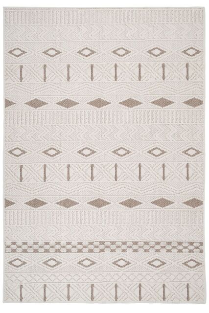 Kukoon Beige Cream Scandi Textured Looped Pile Area Rug in Off-White - Size: 80 cm x 150 cm - image 1