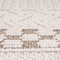 Kukoon Beige Cream Scandi Textured Looped Pile Area Rug in Off-White - Size: 80 cm x 150 cm - thumbnail 5