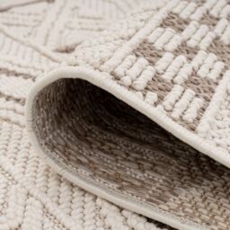 Kukoon Beige Cream Scandi Textured Looped Pile Area Rug in Off-White - Size: 80 cm x 150 cm - thumbnail 6