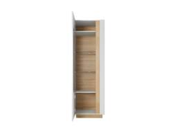 Vente-unique MURARI Display Cabinet - 1 Door - With Leds - Gloss White & Oak in Light Oak - thumbnail 9