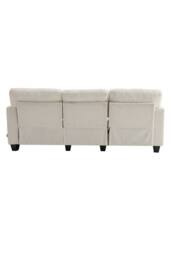 Living and Home 3-Seater Corduroy Upholstered Sofa with Throw Pillows in Beige - thumbnail 6