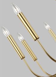 Loops 9 Bulb Chandelier Hanging Pendant LIght Burnished Brass LED E14 60W Bulb in Metallics - thumbnail 3