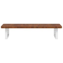 Berkfield Home Basin Shelf Wall Mounted Steel & Solid Wood Oak in Brown - thumbnail 4