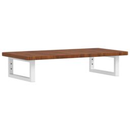 Berkfield Home Basin Shelf Wall Mounted Steel & Solid Wood Oak in Brown - thumbnail 2