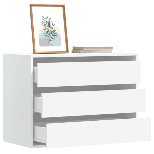 Berkfield Home Corner Chest of Drawers White 80x41x58 cm Engineered Wood - Size: 80 x 41 x 58 cm - image 1