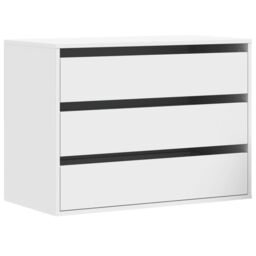 Berkfield Home Corner Chest of Drawers White 80x41x58 cm Engineered Wood - Size: 80 x 41 x 58 cm - thumbnail 2