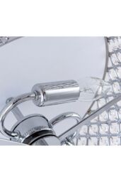 Harper Living Drum Semi Flush Ceiling Light with decorative Crystals in Metallic Silver - thumbnail 5