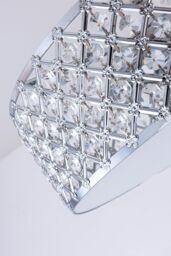 Harper Living Drum Semi Flush Ceiling Light with decorative Crystals in Metallic Silver - thumbnail 4