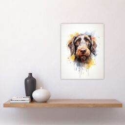 "Artery8 Wall Art Print Wirehaired German Pointer Lovers Gift Watercolour Pet Portrait Painting Artwork Poster - Size: W18"" x H24""" - thumbnail 4