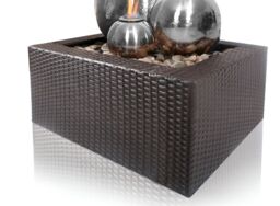 Primrose Water Feature Magma Triple Sphere Stainless Steel Fire & Water in Metallic Silver - thumbnail 2