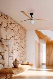 Netlighting Klim Medium 3 Blade Ceiling Fan Black Pine Light 1x E27 Smart in Brown - thumbnail 2