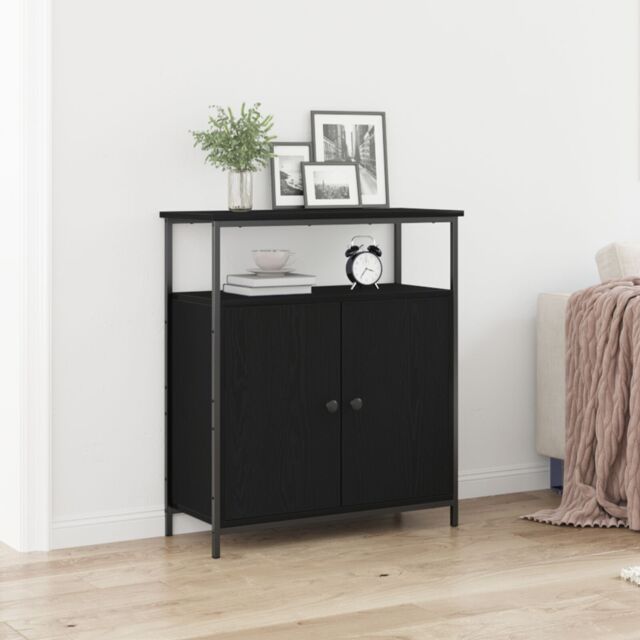 Berkfield Home Sideboard Black Oak 70x30x80 cm Engineered Wood - Size: 70 x 30 x 80 cm - image 1