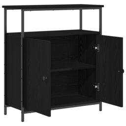 Berkfield Home Sideboard Black Oak 70x30x80 cm Engineered Wood - Size: 70 x 30 x 80 cm - thumbnail 5