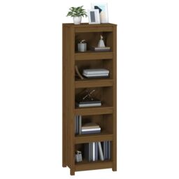 Berkfield Home Book Cabinet Honey Brown 50x35x154 cm Solid Wood Pine - Size: 50 x 35 x 154 cm - thumbnail 4