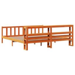 Berkfield Home Beautiful Bed Frame with Headboard Frame Wax Brown 180x200 cm Sup - Size: Super King - thumbnail 6