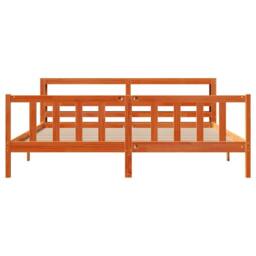 Berkfield Home Beautiful Bed Frame with Headboard Frame Wax Brown 180x200 cm Sup - Size: Super King - thumbnail 4