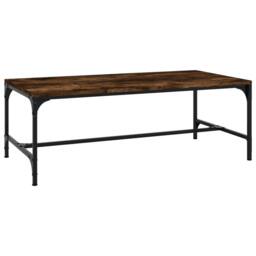 Berkfield Home Coffee Table Smoked Oak 100x50x35 cm Engineered Wood in Brown - Size: 100 x 50 x 35 cm - thumbnail 1
