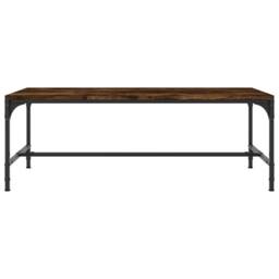 Berkfield Home Coffee Table Smoked Oak 100x50x35 cm Engineered Wood in Brown - Size: 100 x 50 x 35 cm - thumbnail 4