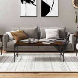 Berkfield Home Coffee Table Smoked Oak 100x50x35 cm Engineered Wood in Brown - Size: 100 x 50 x 35 cm - thumbnail 3